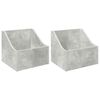 vidaXL Bo&icirc;te &agrave; disques LP 2 pc Gris b&eacute;ton 37 x 33 x 32 cm