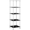 vidaXL &Eacute;tag&egrave;re 5 niveaux Noir 40x40x130 cm Verre tremp&eacute;