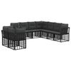 vidaXL Ensemble de canap&eacute;s d'ext&eacute;rieur 9 pcs Noir Polyester