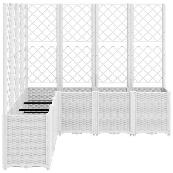 vidaXL Jardini&egrave;re avec treillis blanc 160x160x140 cm PP