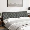 vidaXL Coussin de t&ecirc;te de lit gris fonc&eacute; 200 cm tissu