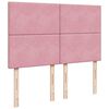 vidaXL Sommier &agrave; lattes de lit avec matelas Rose 140x200 cm Velours