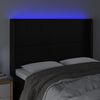 vidaXL T&ecirc;te de lit &agrave; LED Noir 147x16x118/128 cm Similicuir