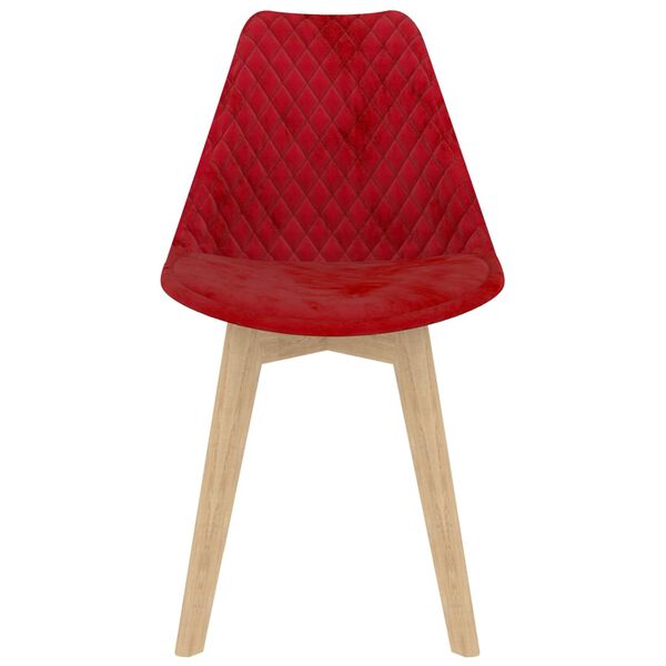 vidaXL Chaises à manger lot de 4 rouge velours