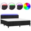 vidaXL Sommier &agrave; lattes de lit avec matelas LED Noir 160x200cm Velours