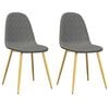 vidaXL Chaises &agrave; manger lot de 2 Gris clair Velours