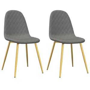 vidaXL Chaises &agrave; manger lot de 2 Gris clair Velours