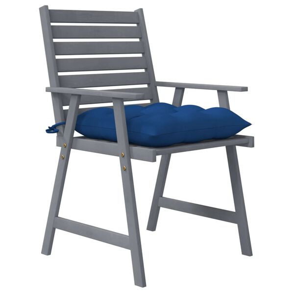 vidaXL Chaises &agrave; manger d'ext&eacute;rieur et coussins lot de 4 Acacia massif