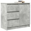 vidaXL Buffet avec tiroir gris b&eacute;ton 71x35x65 cm bois d'ing&eacute;nierie