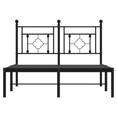 vidaXL Cadre de lit métal sans matelas avec tête de lit noir 120x190cm