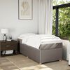 vidaXL Sommier &agrave; lattes de lit avec matelas Taupe 90x200 cm Tissu
