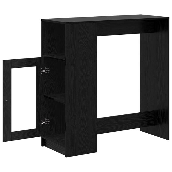 vidaXL Table de bar Ch&ecirc;ne noir 101 x 40 x 103,5 cm Bois d'ing&eacute;nierie