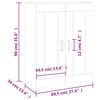 vidaXL Armoire murale blanc brillant 69,5x34x90 cm