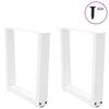 vidaXL Pieds de table basse en forme de V, 2 pi&egrave;ces, blanc, 50 x (42-43,3) cm, acier