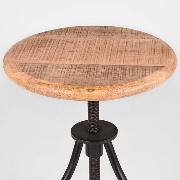 LABEL51 Tabouret Jaipur 35x35x46-75 cm Bois/Noir