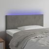 vidaXL T&ecirc;te de lit &agrave; LED Gris clair 100x5x78/88 cm Velours