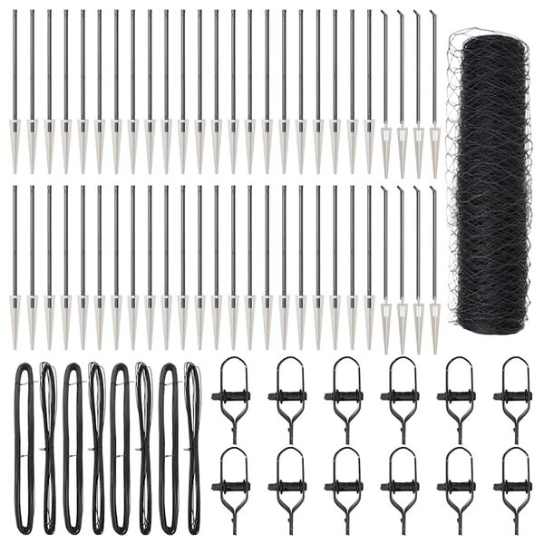 vidaXL Poteau de cl&ocirc;ture. Gris 100 x 1 m (maillage de 36 mm)