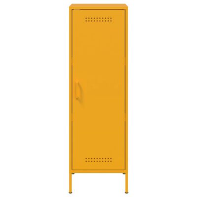 vidaXL Buffet jaune moutarde 36x39x113 cm acier