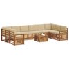vidaXL Ensemble de canap&eacute; d'angle avec coussin 11 pcs Naturel et Beige