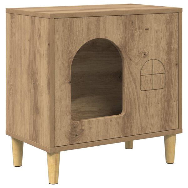 vidaXL Maison pour chat Ch&ecirc;ne artisan 51 x 30 x 52 cm