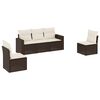 vidaXL Salon de jardin avec coussins 5 pcs marron r&eacute;sine tress&eacute;e