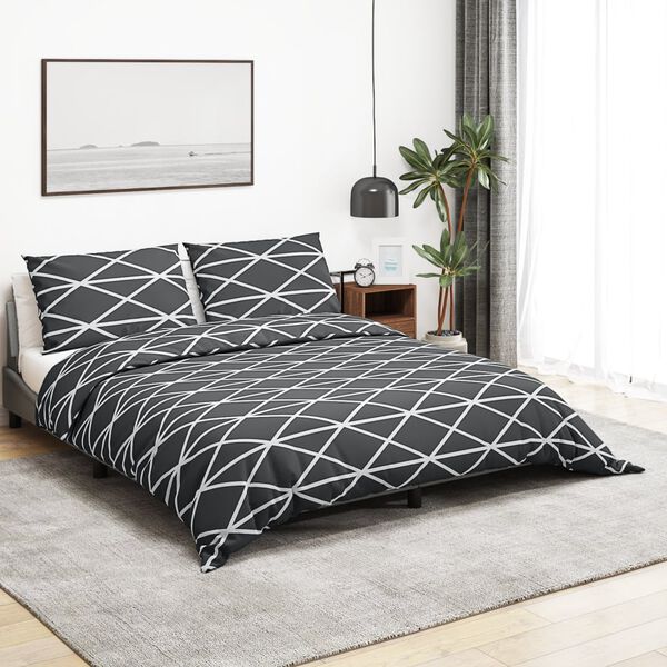 vidaXL Ensemble de housse de couette Gris 200x220 cm Coton