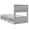 vidaXL Cadre de lit Gris Sonoma 100 x 200 cm Bois de pin massif