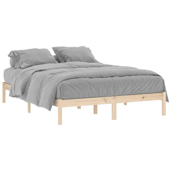 vidaXL Cadre de lit sans matelas 152x203 cm bois massif de pin