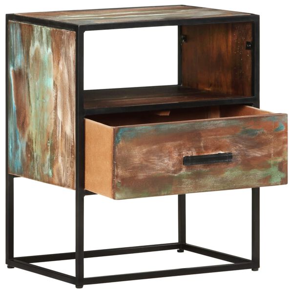 vidaXL Table de chevet 40 x 30 x 50 cm Bois de r&eacute;cup&eacute;ration massif