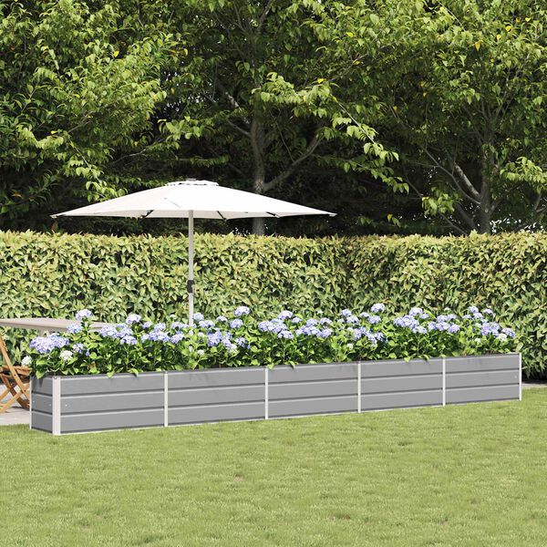 vidaXL Jardini&egrave;re Gris clair 480 x 50 x 45 cm Acier galvanis&eacute;