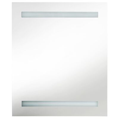 vidaXL Armoire de salle de bain à miroir LED Gris brillant 50x14x60 cm