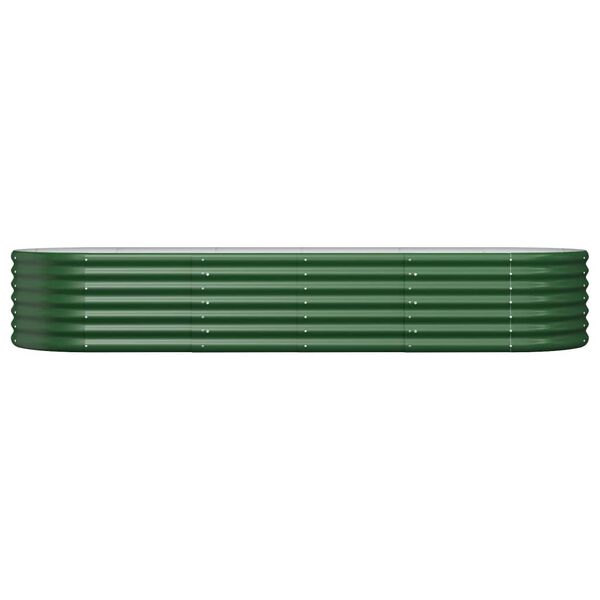 vidaXL Lit sur&eacute;lev&eacute; de jardin Acier galvanis&eacute; 224x80x36 cm Vert