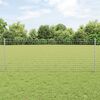 vidaXL Cl&ocirc;ture avec poteau Argent&eacute; 0,8 x 25 m Acier