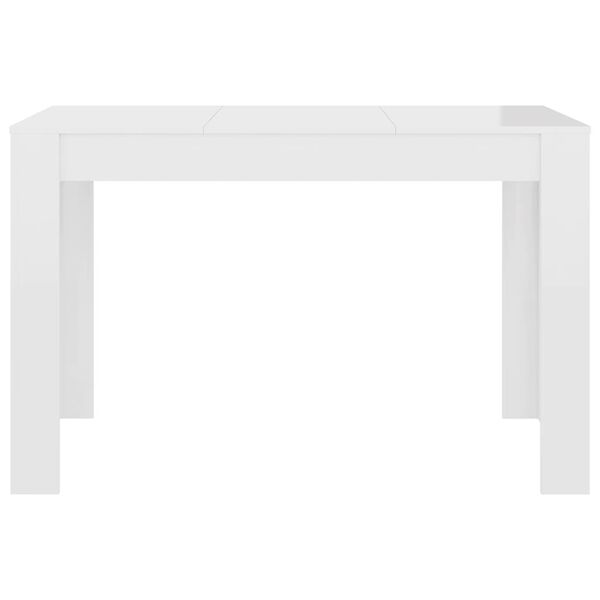 vidaXL Table &agrave; manger Blanc brillant 120x60x76 cm Bois d'ing&eacute;nierie