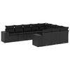 vidaXL Salon de jardin 10 pcs avec coussins noir r&eacute;sine tress&eacute;e