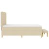 vidaXL Lit &agrave; ressorts avec matelas Cr&egrave;me 140 x 200 cm tissu