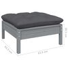 vidaXL Salon de jardin 6 pcs avec coussins Gris Bois de pin massif