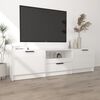 vidaXL Meuble TV blanc brillant 140x35x40 cm bois d'ing&eacute;nierie