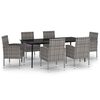vidaXL Ensemble &agrave; manger de jardin 7 pcs Anthracite