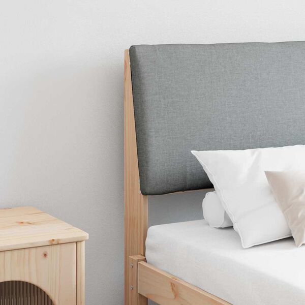 vidaXL T&ecirc;te de lit capitonn&eacute;e Gris clair 180 cm Pin massif