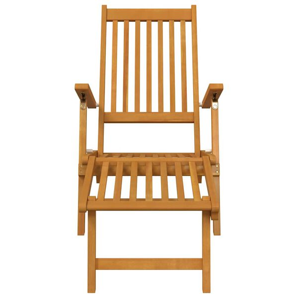 vidaXL Chaise longue d'ext&eacute;rieur repose-pieds lot de 2 Acacia solide