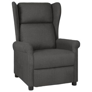 vidaXL Fauteuil inclinable Gris fonc&eacute; Tissu