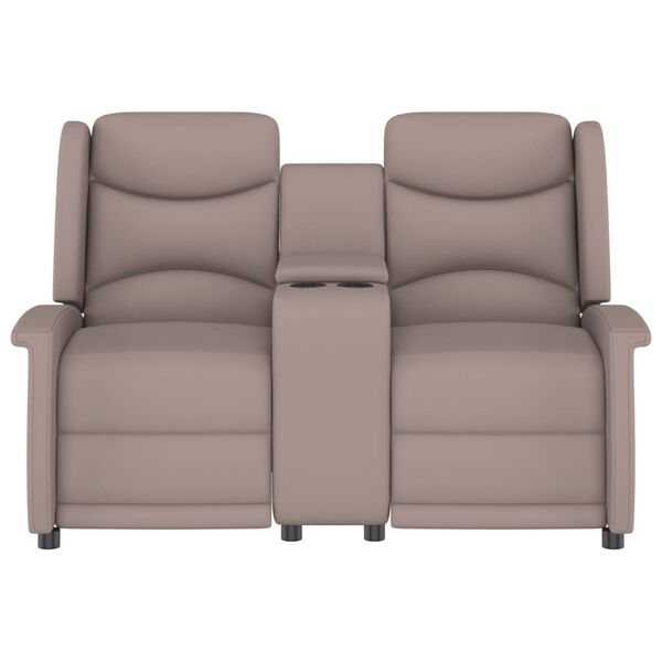 vidaXL Fauteuil de massage inclinable porte-gobelet 2 places taupe