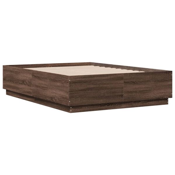 vidaXL Cadre de lit sans matelas ch&ecirc;ne marron 140x190 cm