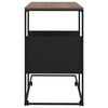 vidaXL Table d'appoint avec roues noir 55x36x63,5 cm bois d'ing&eacute;nierie