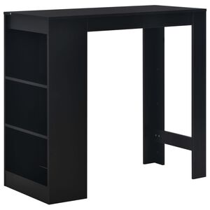 vidaXL Table de bar avec &eacute;tag&egrave;re Noir 110x50x103 cm