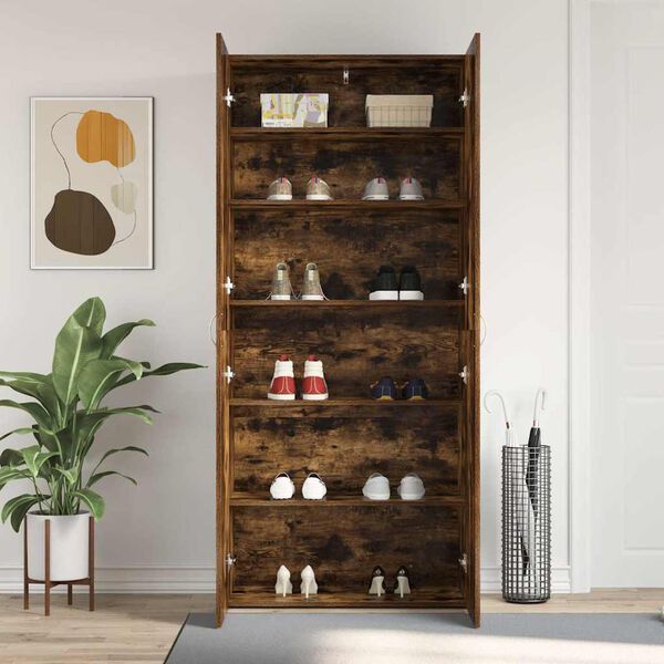 vidaXL Cabinet &agrave; chaussures avec porte Multicolore 80 x 35.5 x 180 cm