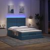 vidaXL Cadre de lit ottoman avec matelas bleu foncé 140x190 cm velours