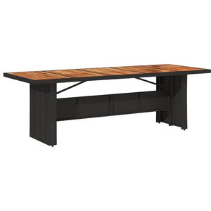 vidaXL Table de jardin et dessus en bois d'acacia noir r&eacute;sine tress&eacute;e