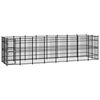 vidaXL Chenil d'ext&eacute;rieur pour chiens Acier 14,75 m&sup2;